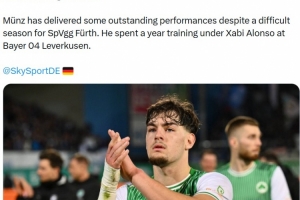 德天空：菲尔特20岁中卫明茨计划今夏转会，多支德甲球队有意